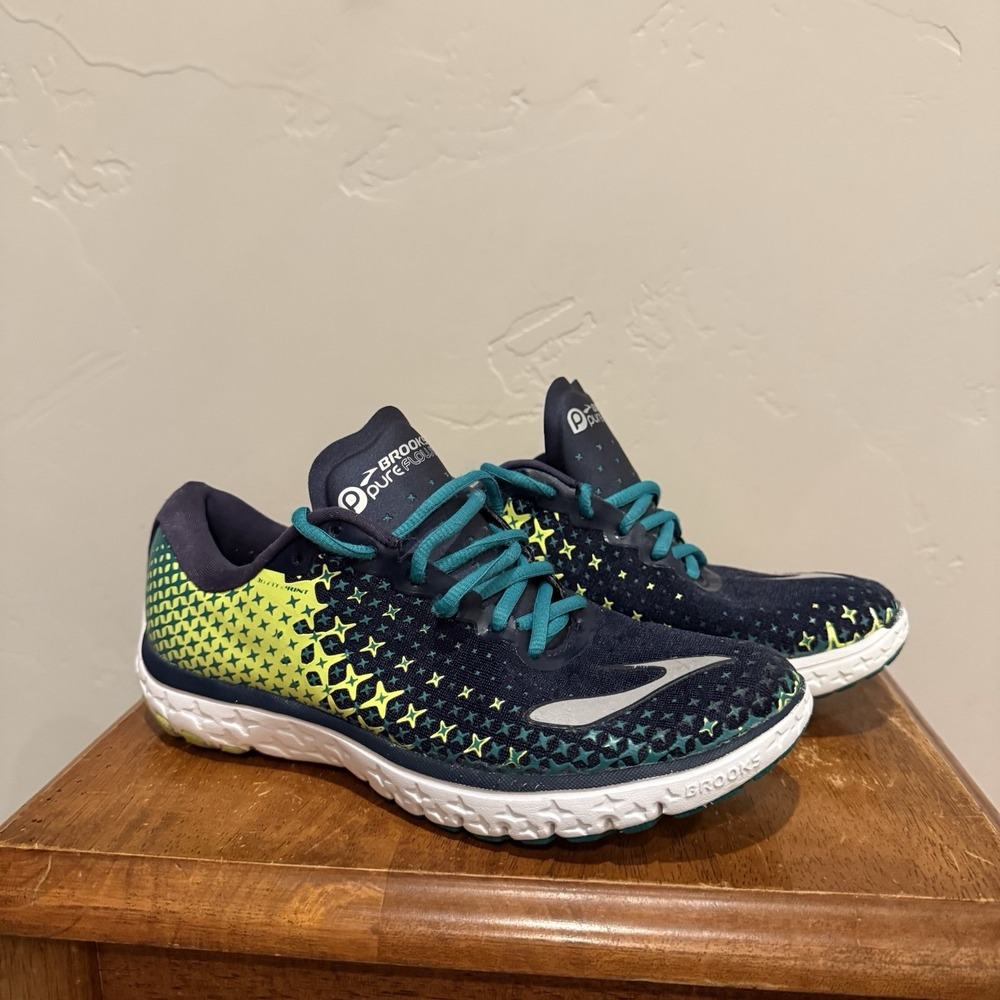 Women's‎ Brooks Pure Flow 5 Running Shoes Size 7.5 Blue Green Sneakers